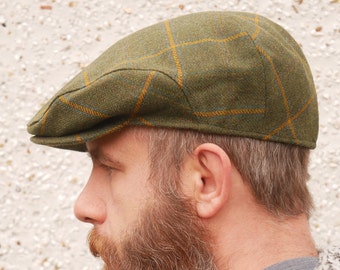 Traditional Irish Tweed Flat Cap Green 