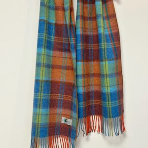 Handmade Unisex Irish Lambswool Scarf - Autumn Plaid | Soft Lambswool Wrap | Vibrant Earthy Tartan | Cozy Irish Gift for Him & Her