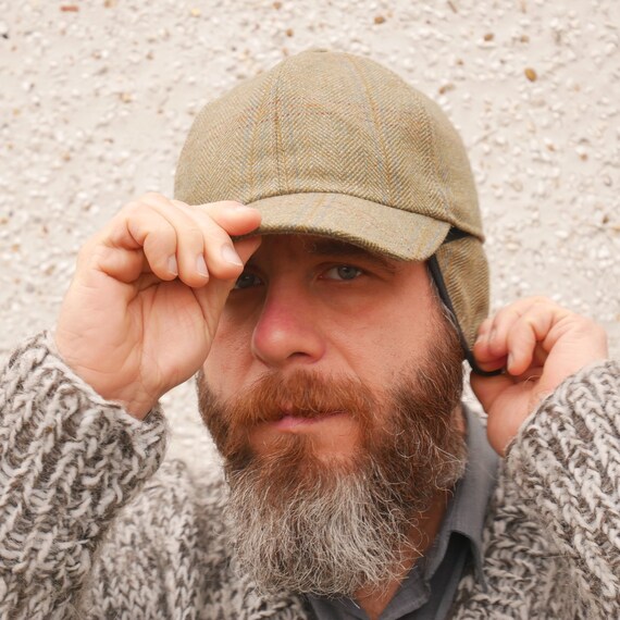 Irish Tweed Baseball Cap Military Green 