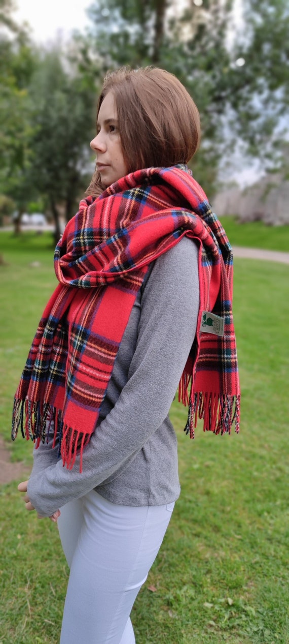 100% Irish Lambswool Plaid Scarf - Traditional Celtic Tartan (12x60 Inches)