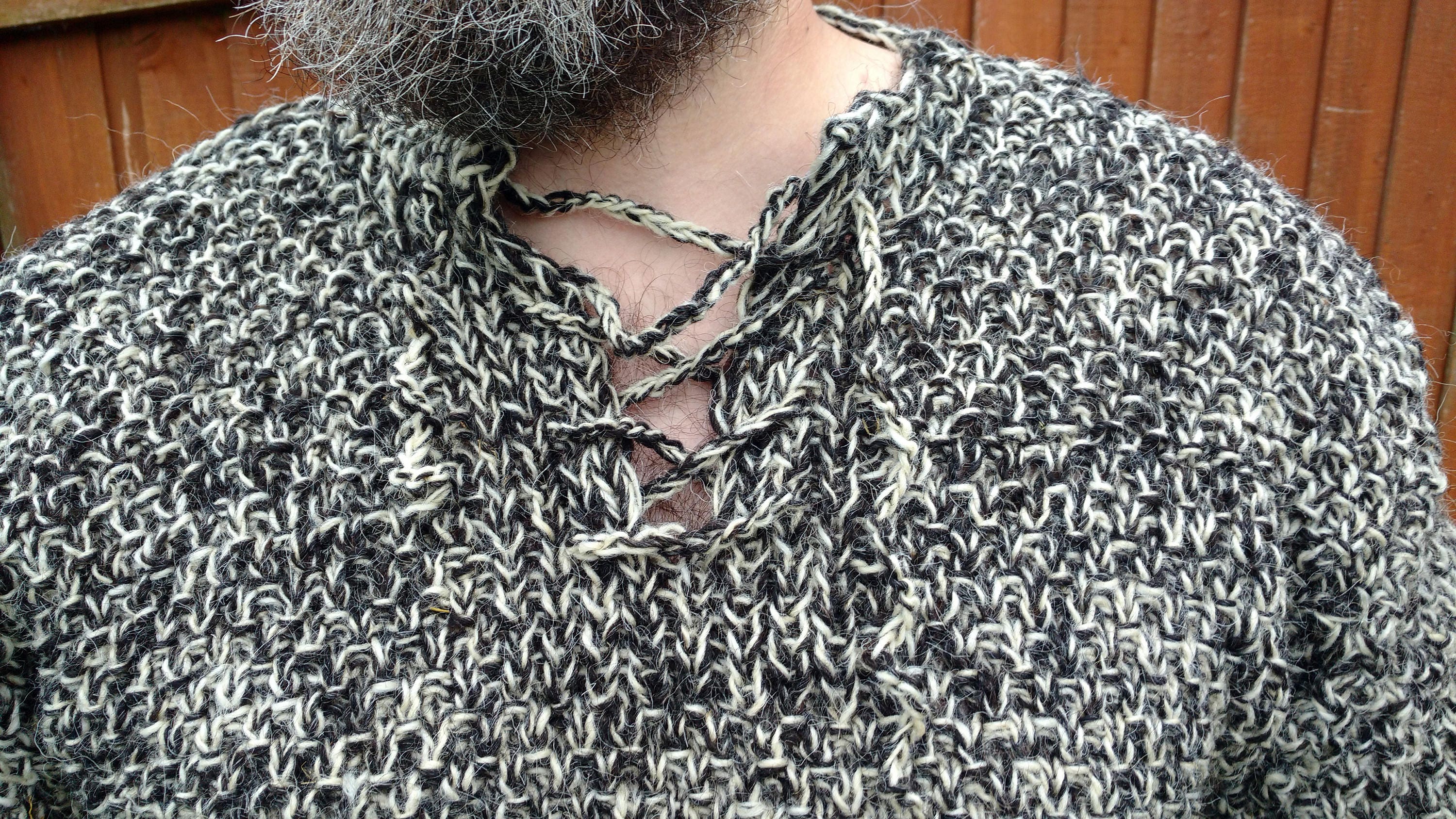 Authentic Irish Fisherman medieval sweater FREE SHIPPING 100 raw organic wool hand spun yarn dragon scale UNDYED Hand knitted in Ireland