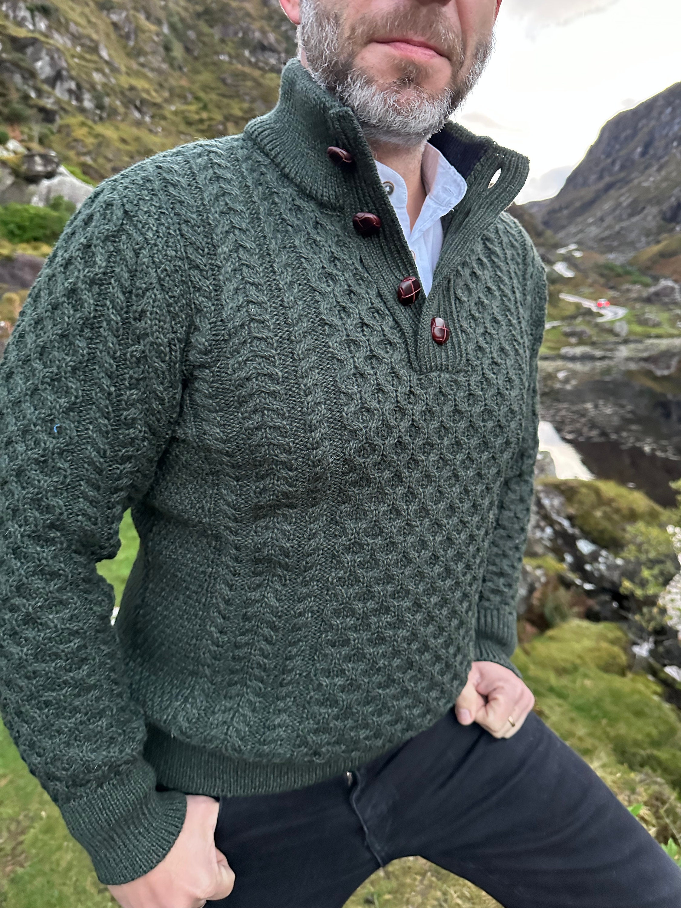 Mens Traditional Irish Aran Sweater