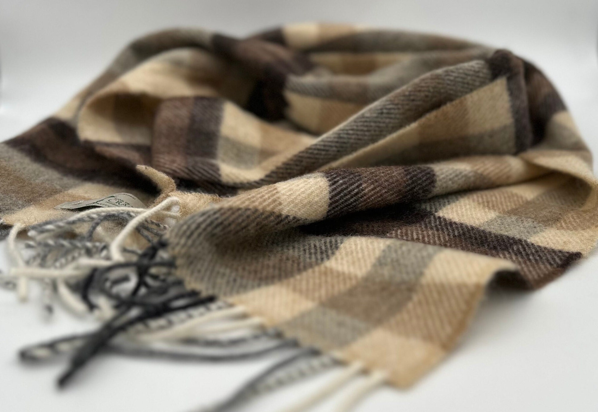 Irish Lambs Wool Scarf- Classic Heritage Windowpane-SWB4273C