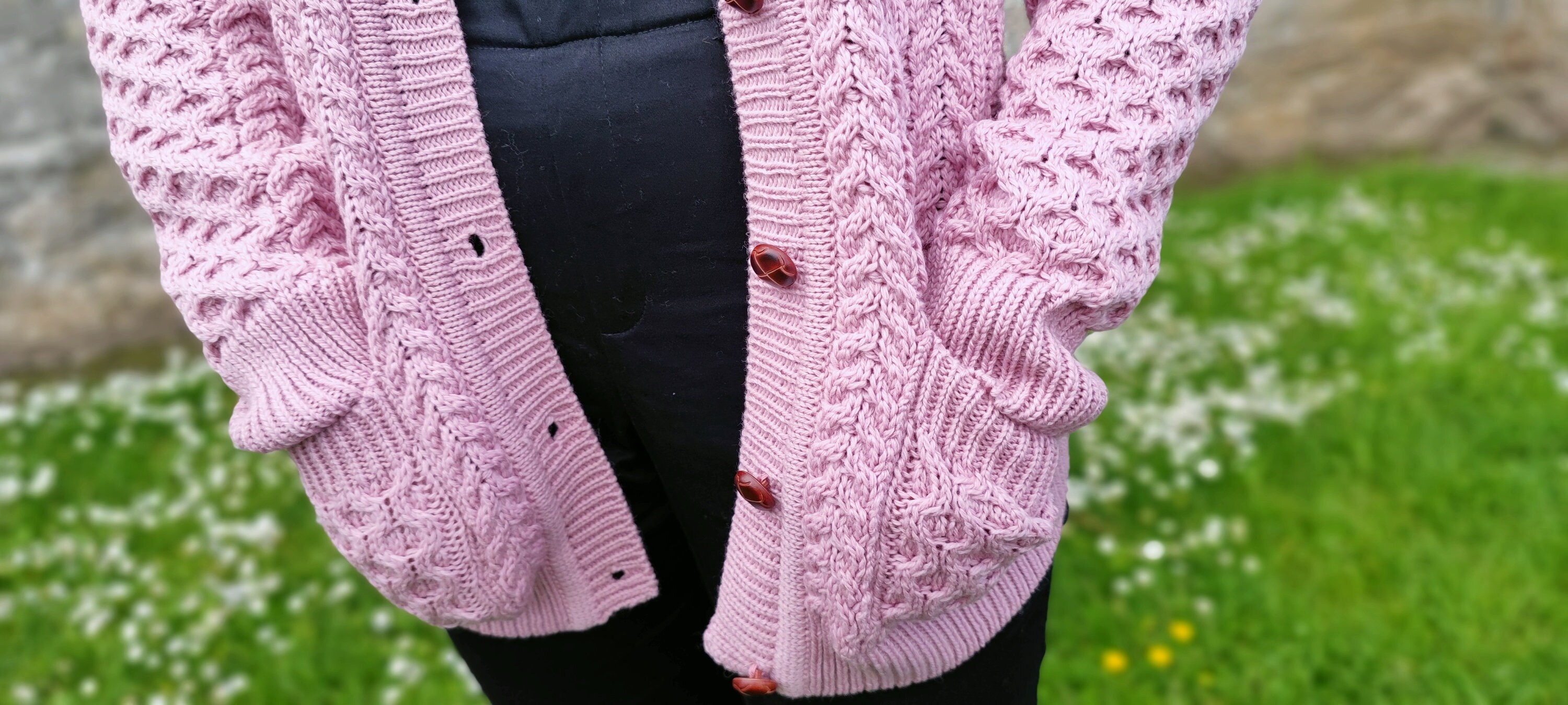 Traditional Aran Lumber Cardigan