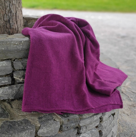 Queen Size Wool Blanket Purple Wine Wild Berry 90 X 100 229 X 254 Cm 100 Pure New Irish Wool Thick Heavy MADE IN IRELAND Etsy Canada