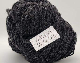 Authentic Aran Knitting Wool - Charcoal - 200g/365yards - 100% pure new wool - MADE IN IRELAND