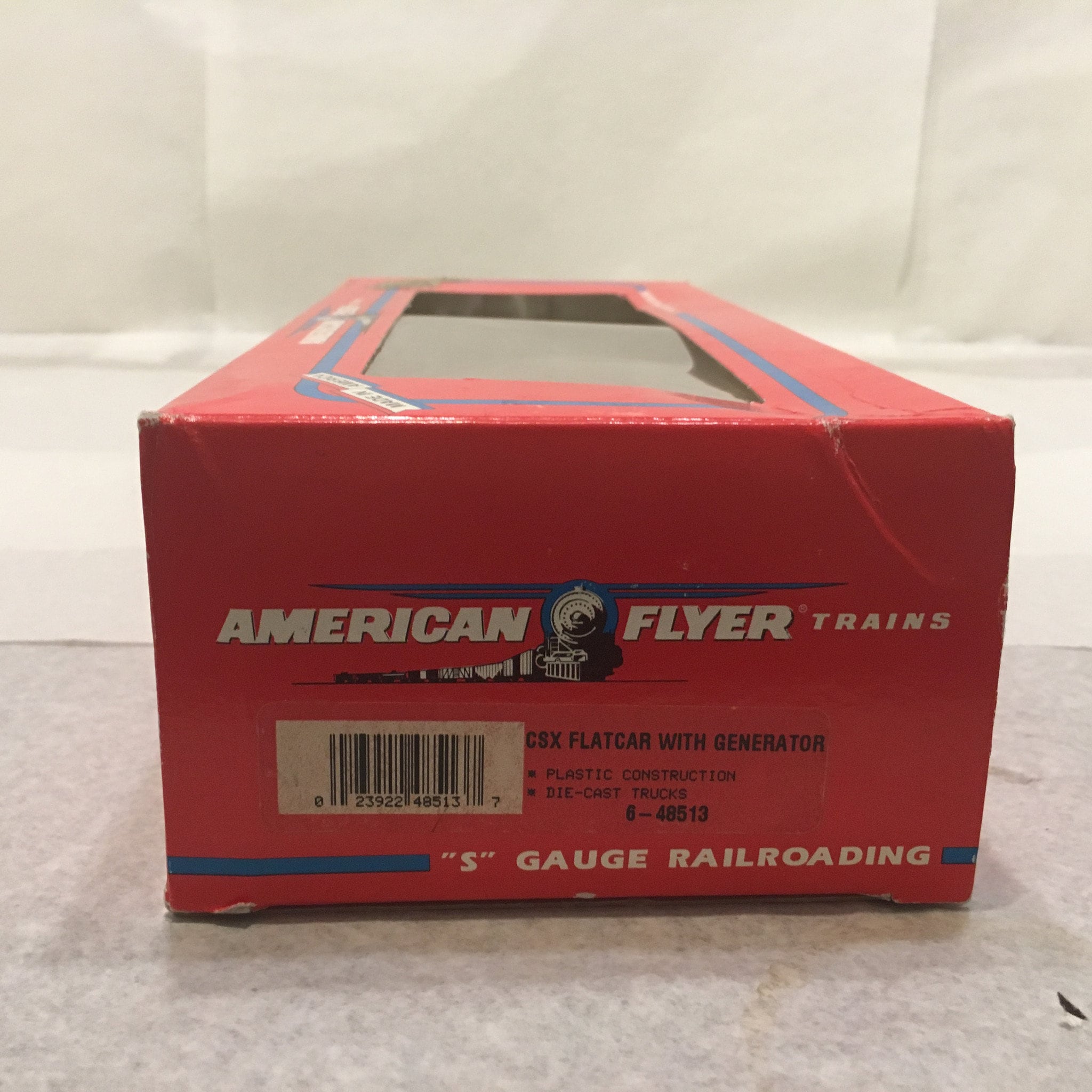 American Flyer 48513 CSX Depressed Center Flat Car With Generator