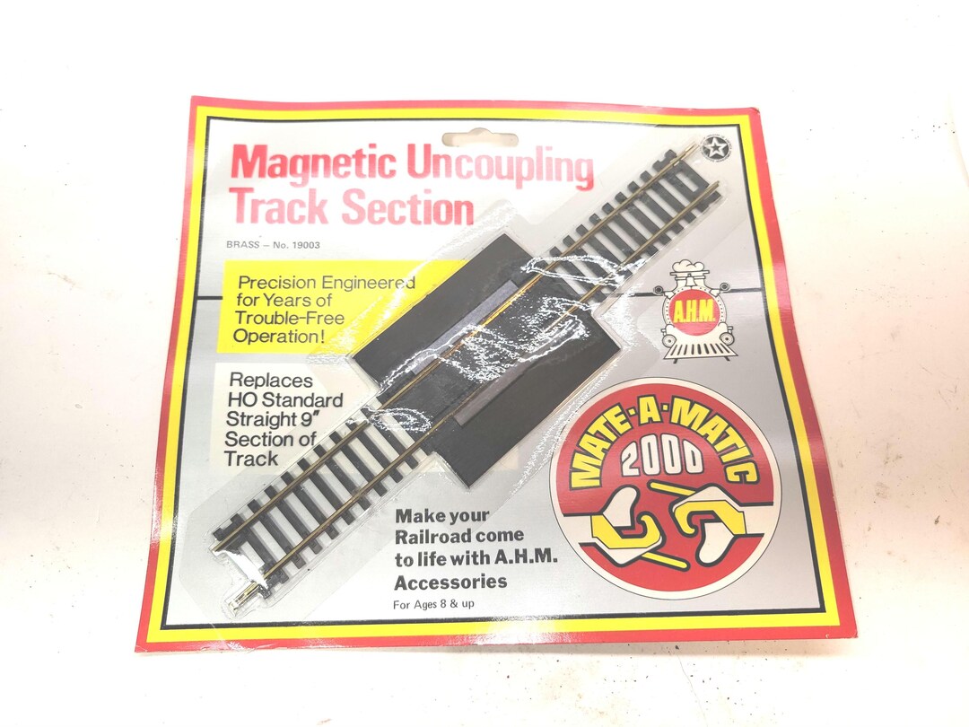 AHM HO 19003 9 Inch Magnetic Uncoupling Straight Track Section. Brass ...
