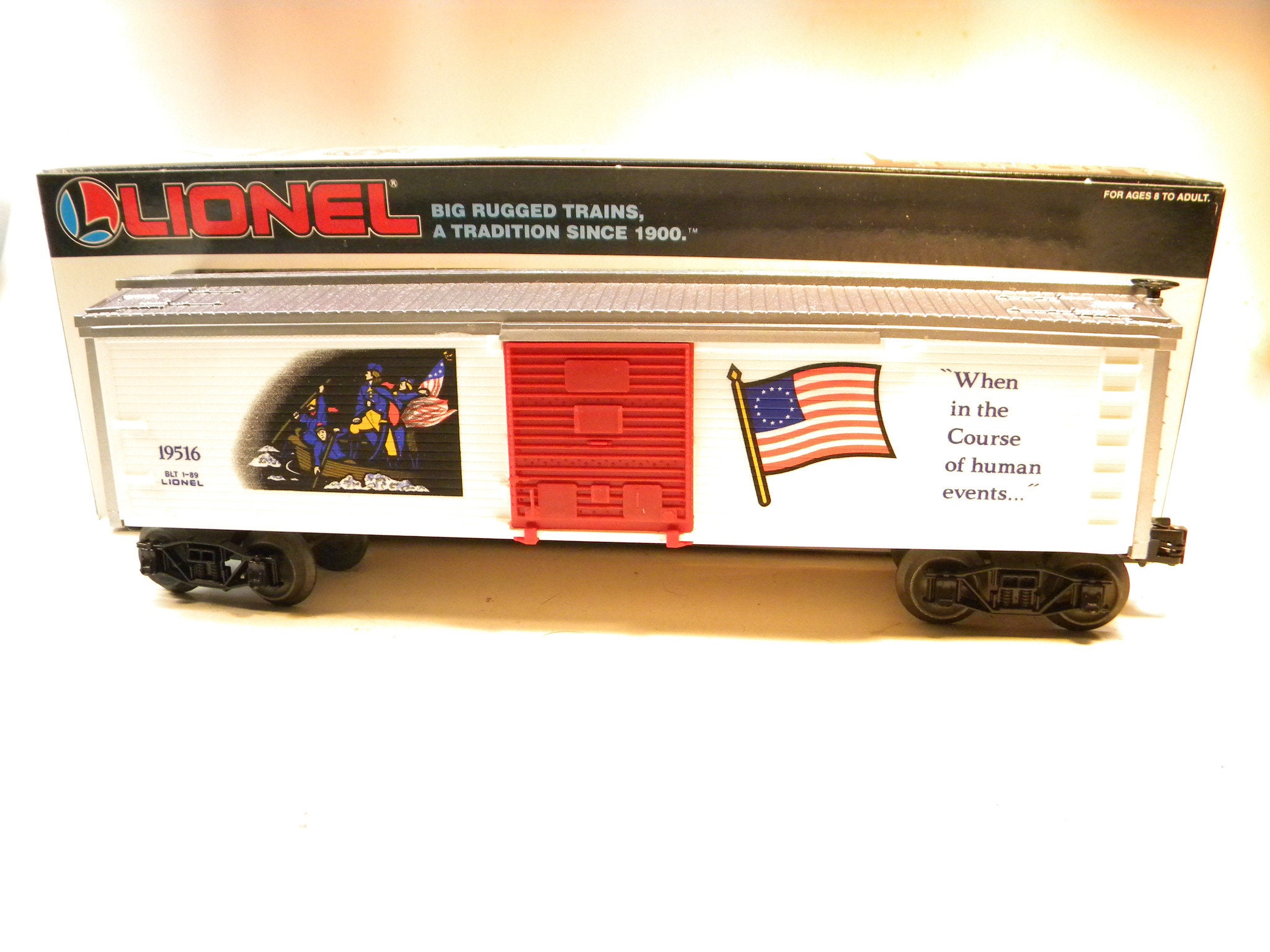 Lionel 19516 Old Glory "When in The Course Of Human Events..." Reefer Car O Gauge Train