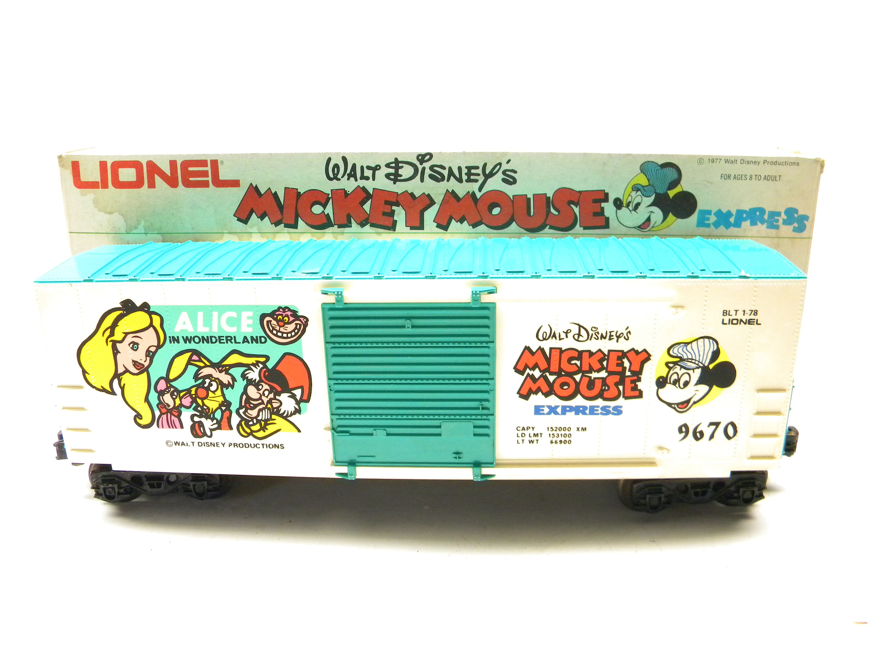Lionel 9670 Walt Disney Alice in Wonderland Hi Cube Box Car