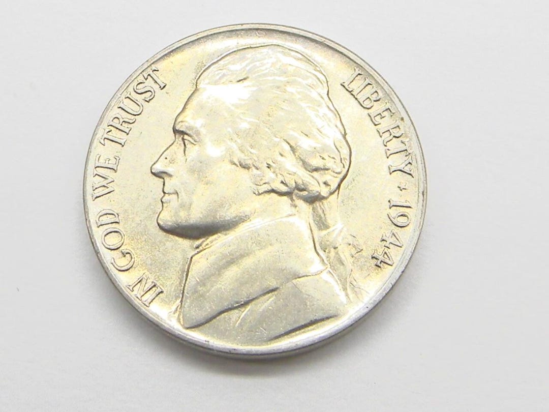 Vintage 1944 P US Wartime Silver Alloy Jefferson Nickel