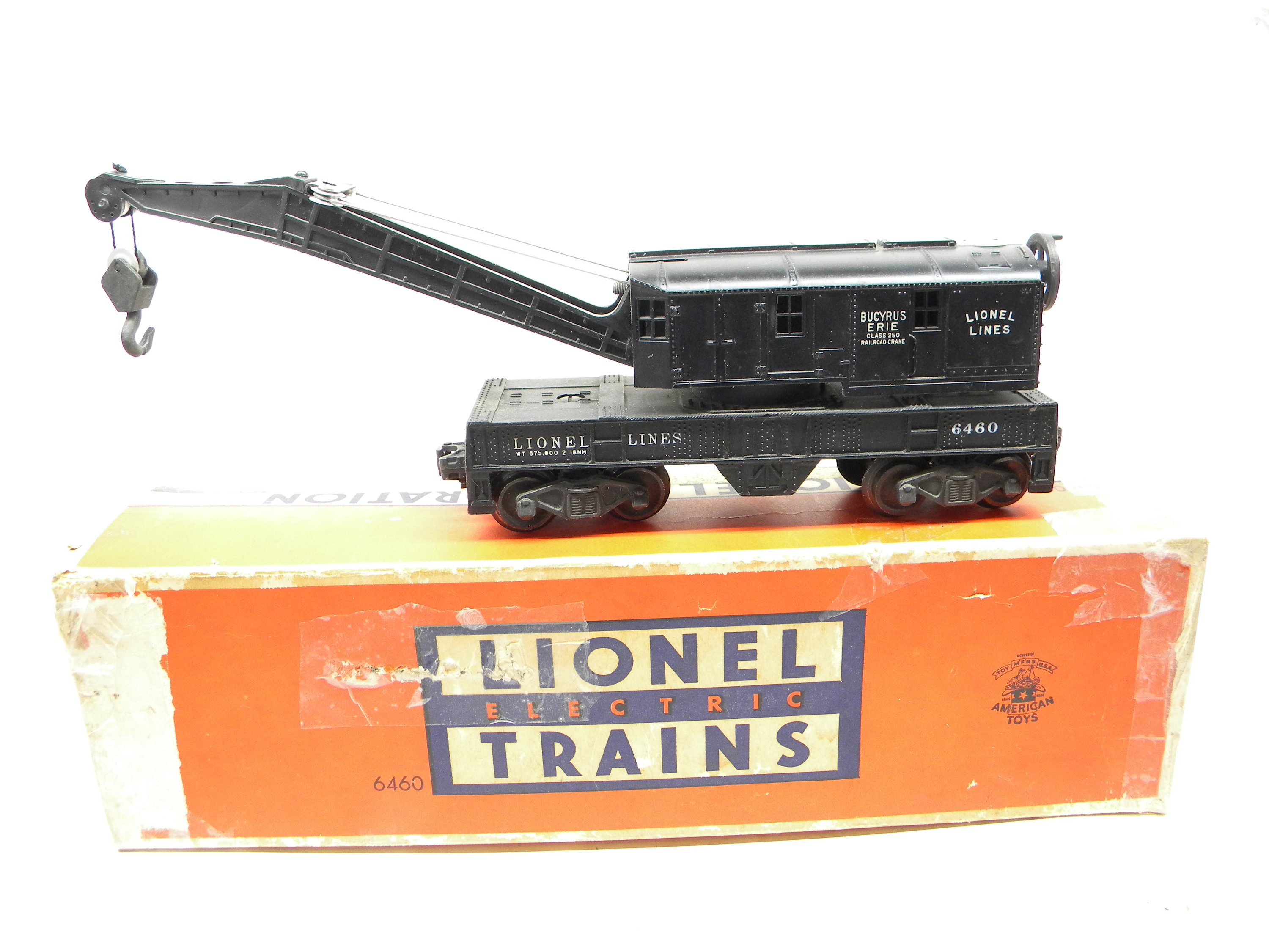 Lionel 6460 Lionel Lines Bucyrus Erie Crane Car 1952-1954 O Gauge