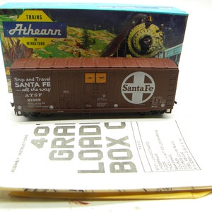 Vintage Athearn HO 2094 Santa Fe Grain Loading 40 Foot Box Car