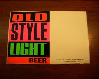 Old Style Light Beer Promo Sticker  1990    Mint Original Old Style Promo