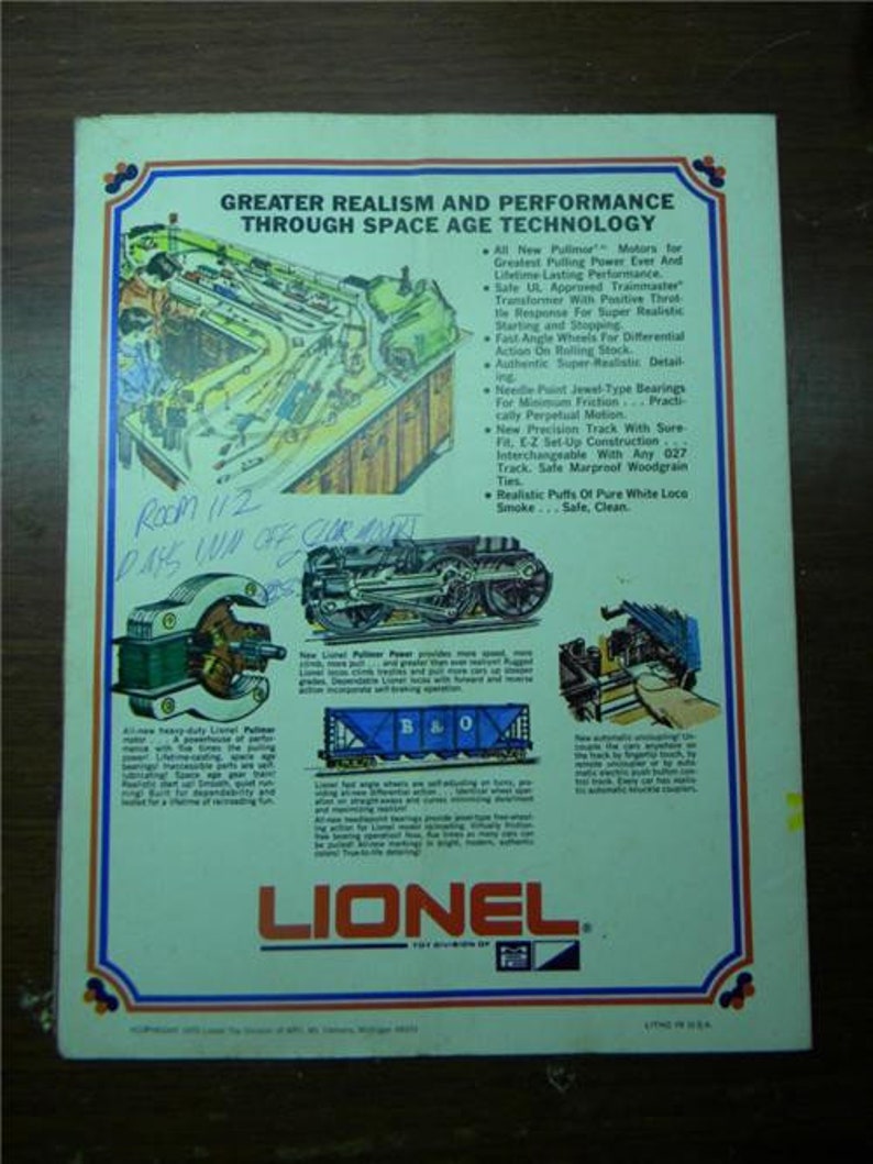 1970 Lionel Color Consumer Catalog/poster Etsy