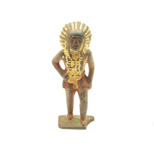 Vintage Grey Iron Indian Chief Die-cast Figure