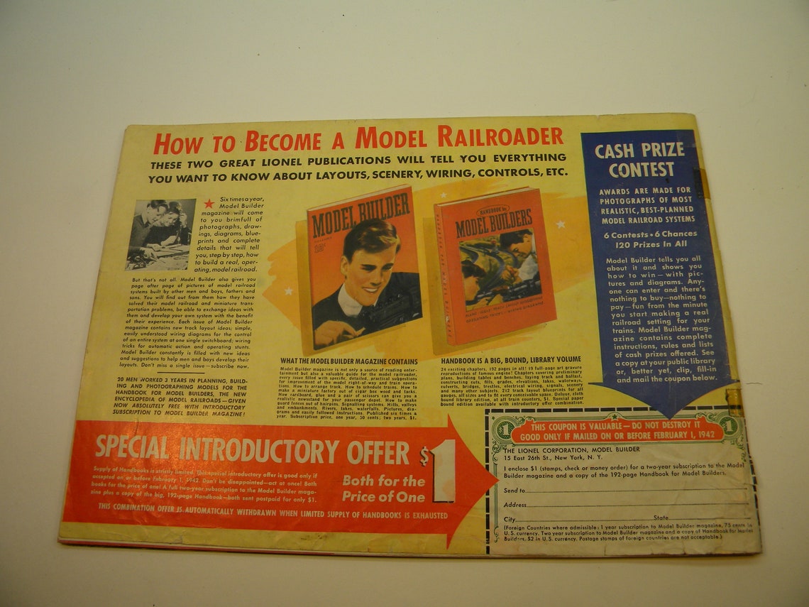 1941 Lionel Color Consumer Catalog Original Etsy