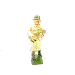 Johillco (John Hill Co.) Farmer Holding Lamb  1950&#39;s Die-cast Metal