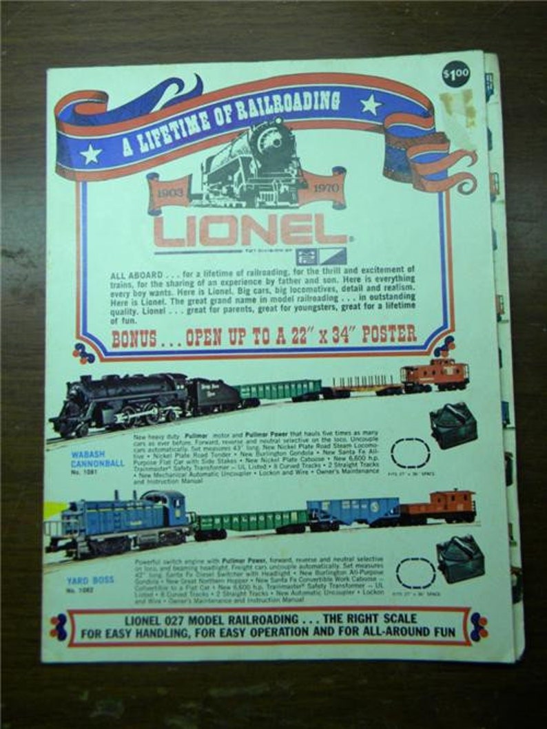 1970 Lionel Color Consumer Catalog/poster Etsy