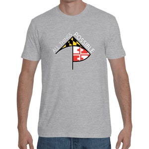 Todas las cosas posibles Maryland Flag camiseta para hombre (manga corta)