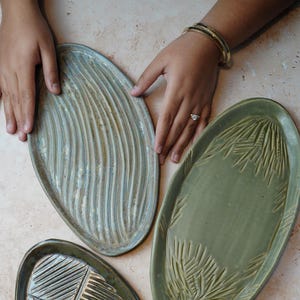 Ceramic Hand Carved Platters - Food Safe | Decorative