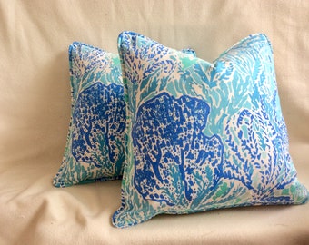 Floral Designer Pillow Cover Set Pink Set of Chainlink Designer Pillow Covers