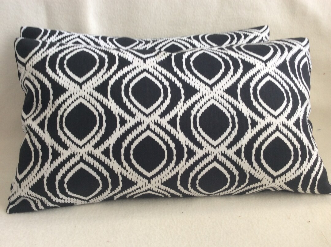 Two Designer Lumbar Pillows HGTV fish Eye Print Fabric Etsy