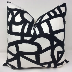 Free Style Artistic Designer Pillow Cover - Black/White Scandinavian Design by Nina Aalto - 20x20 Covers