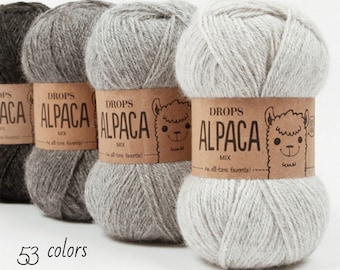 alpaca yarn DROPS Alpaca An all time favorite made purely from soft alpaca 50 g = approx 167 m  5 ply  Drops Retailer
