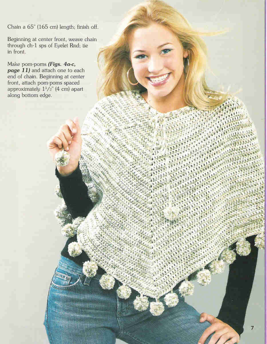 4 Crochet Poncho Pattern Knitted Poncho, Knitting Pattern. PDF Instant