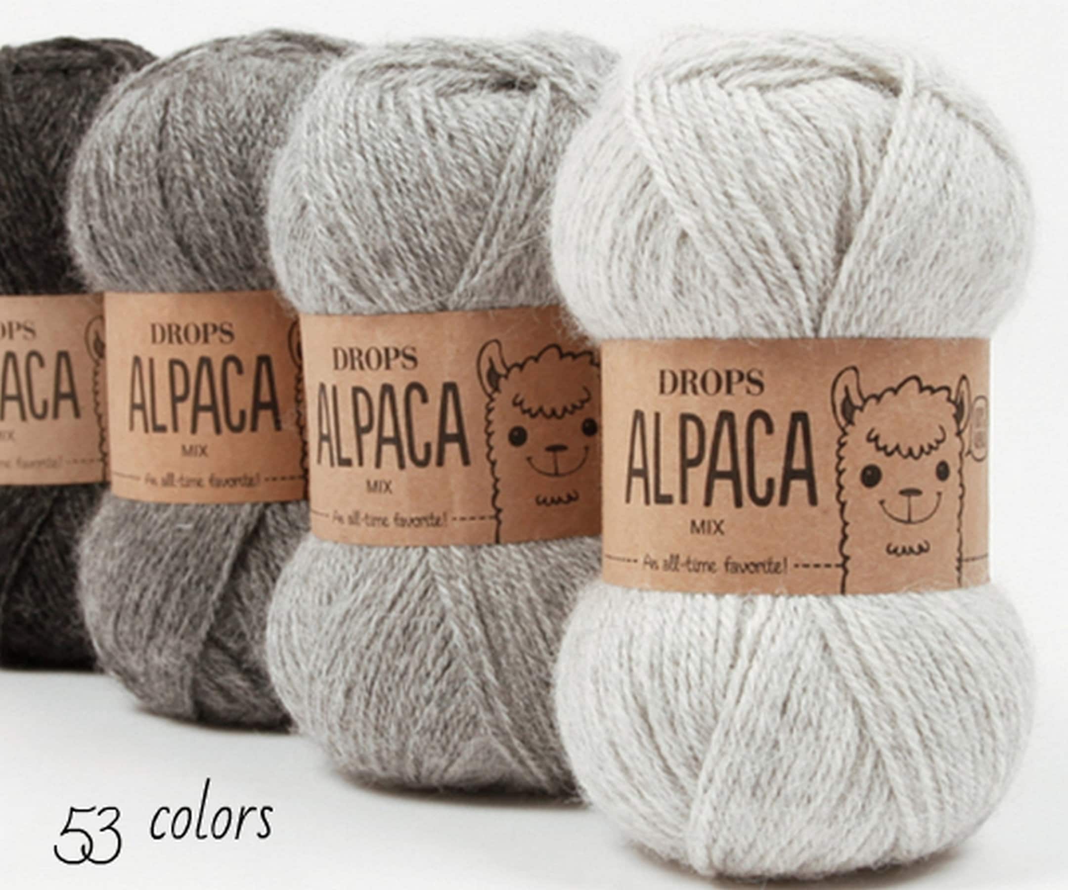  Pure Alpaca Wool Yarn Drops Alpaca, 59 Colors, in 1.8