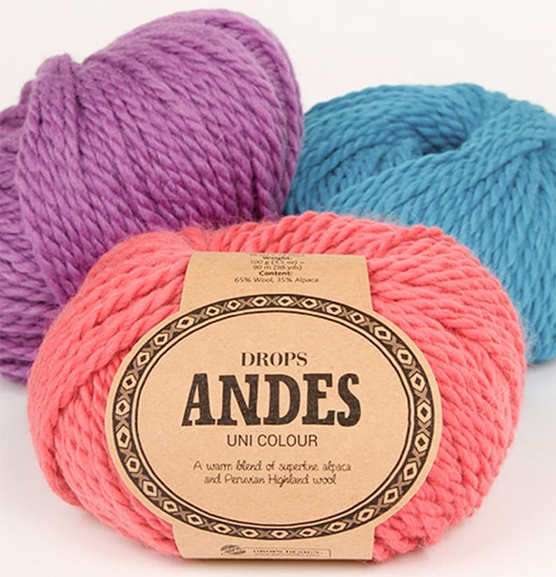 DROPS Andes Chunky Alpaca Yarn Andes 35 Alpaca Wool 65 Etsy UK