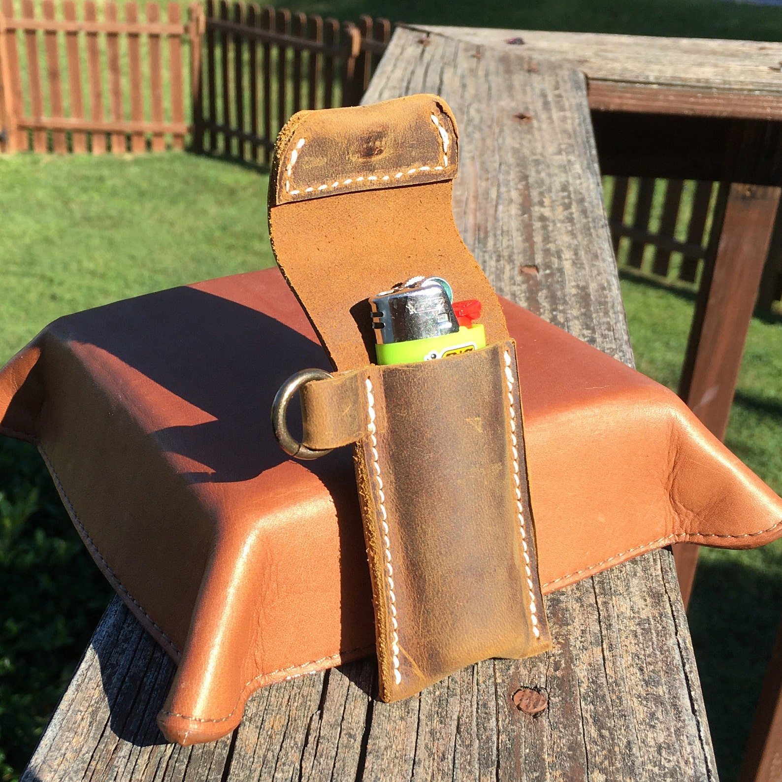 Brown Leather Lighter Holder Etsy