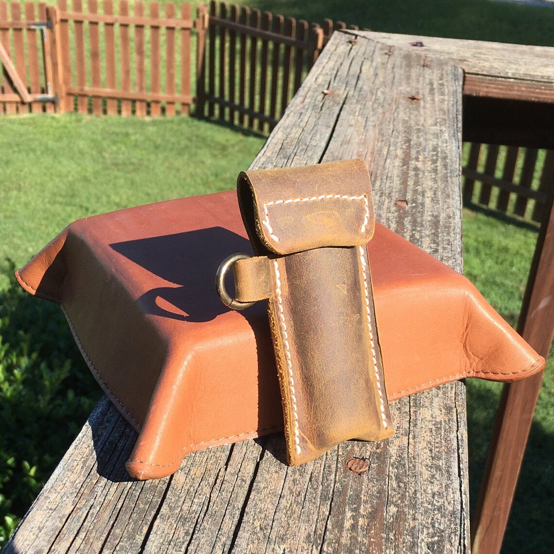Brown Leather Lighter Holder Etsy