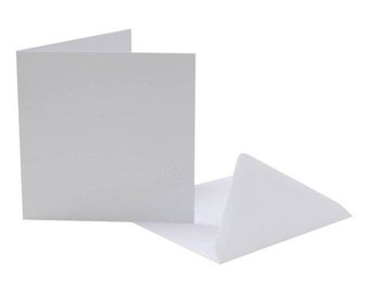 4" x 4" Card Blank and Envelopes - Square - Card Stock - Choose Colour From Dropbox
