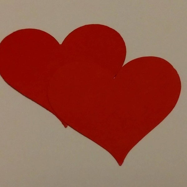 Red Coloured Heart Die Cut Shapes (Romance/Valentine) - (20/50/100)