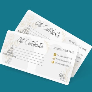 Printable Editable Gift Certificate Template Instant Download Gold ...