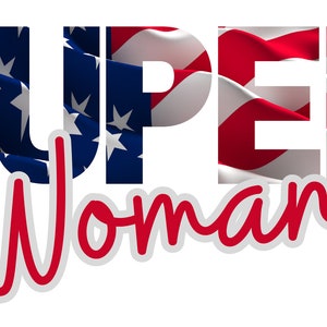 SUPER femme téléchargement numérique Image PNG USA drapeau imprimable