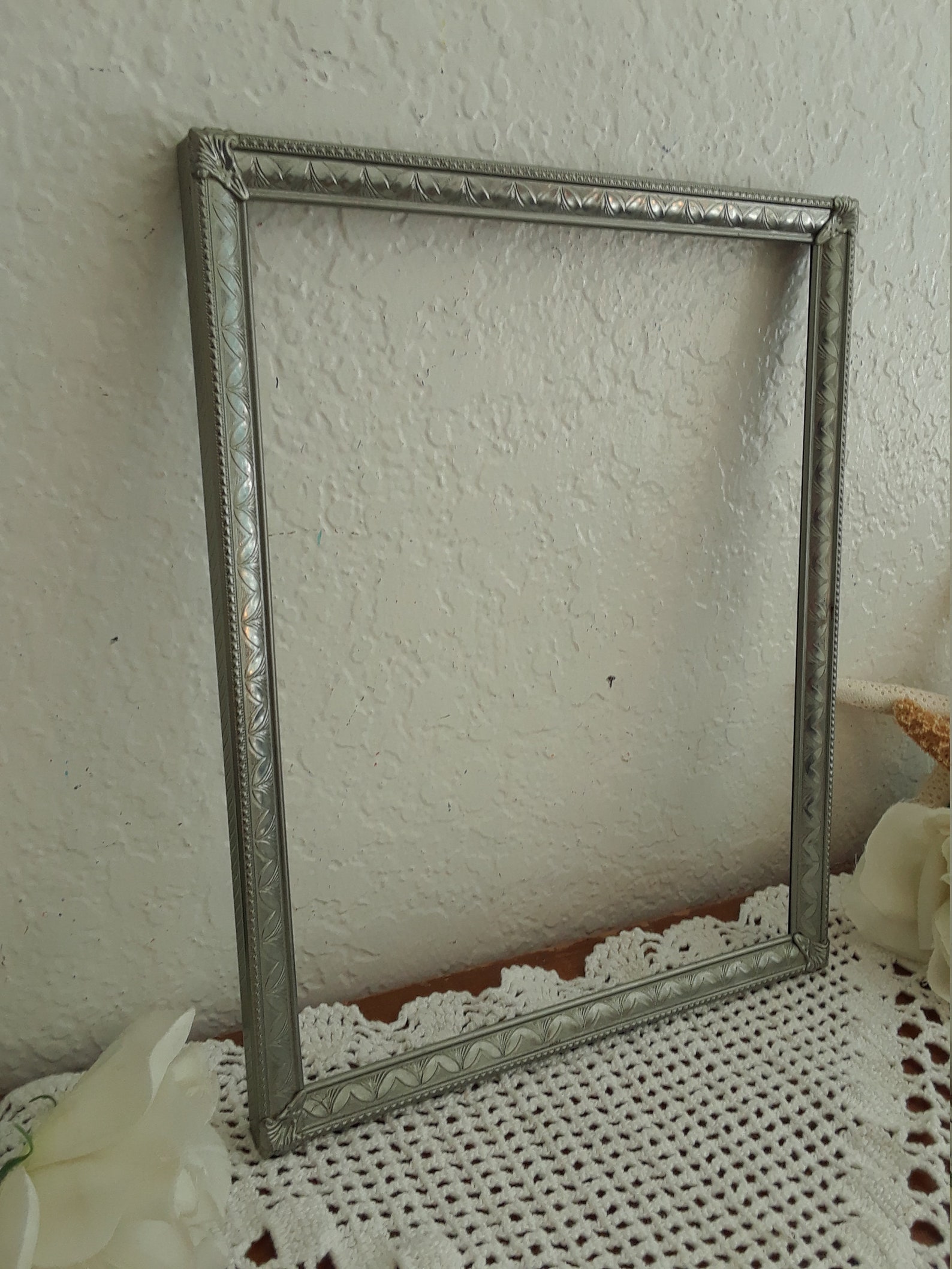 Vintage Silver Metal Picture Frame 8 x 10 Photo Decoration Etsy