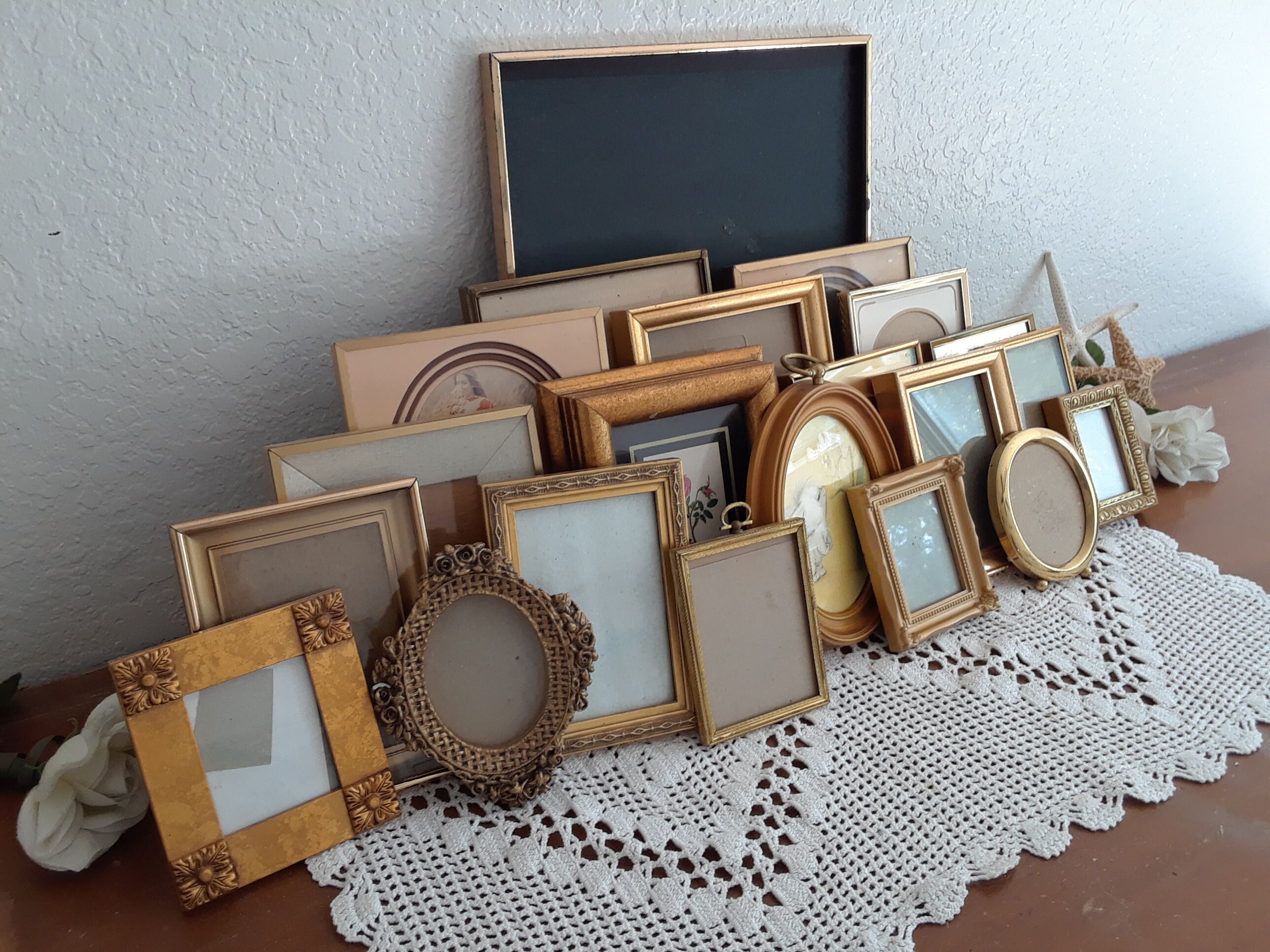 Large Vintage Gold Picture Frame Set Photo Gallery Collection Etsy