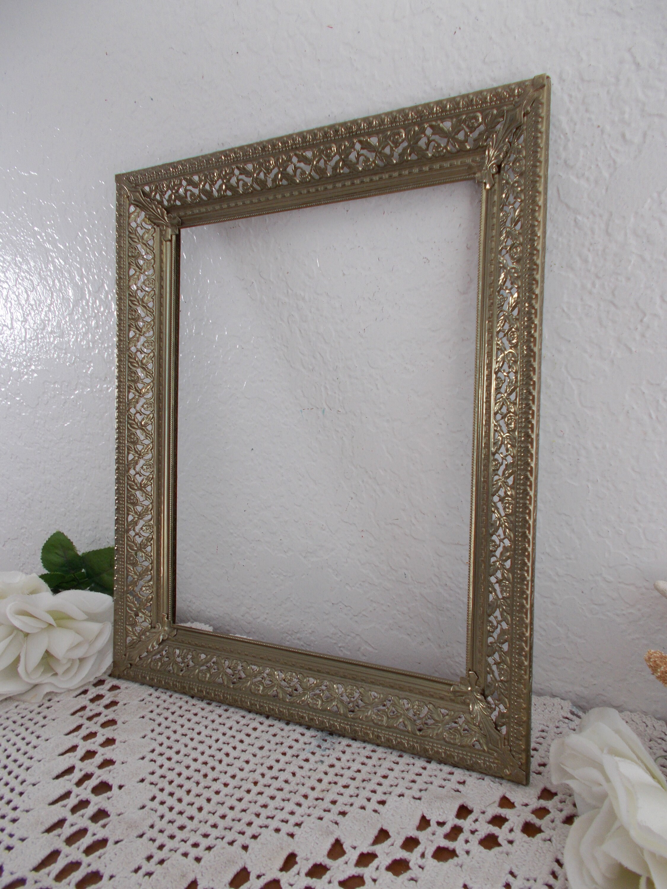 Vintage Ornate Gold Metal Picture Frame 8 x 10 Photo Etsy