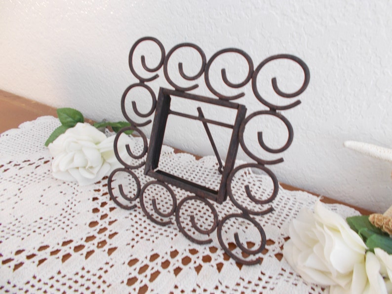 Vintage Rustic Black Metal Picture Frame Photo Decoration Mid Etsy