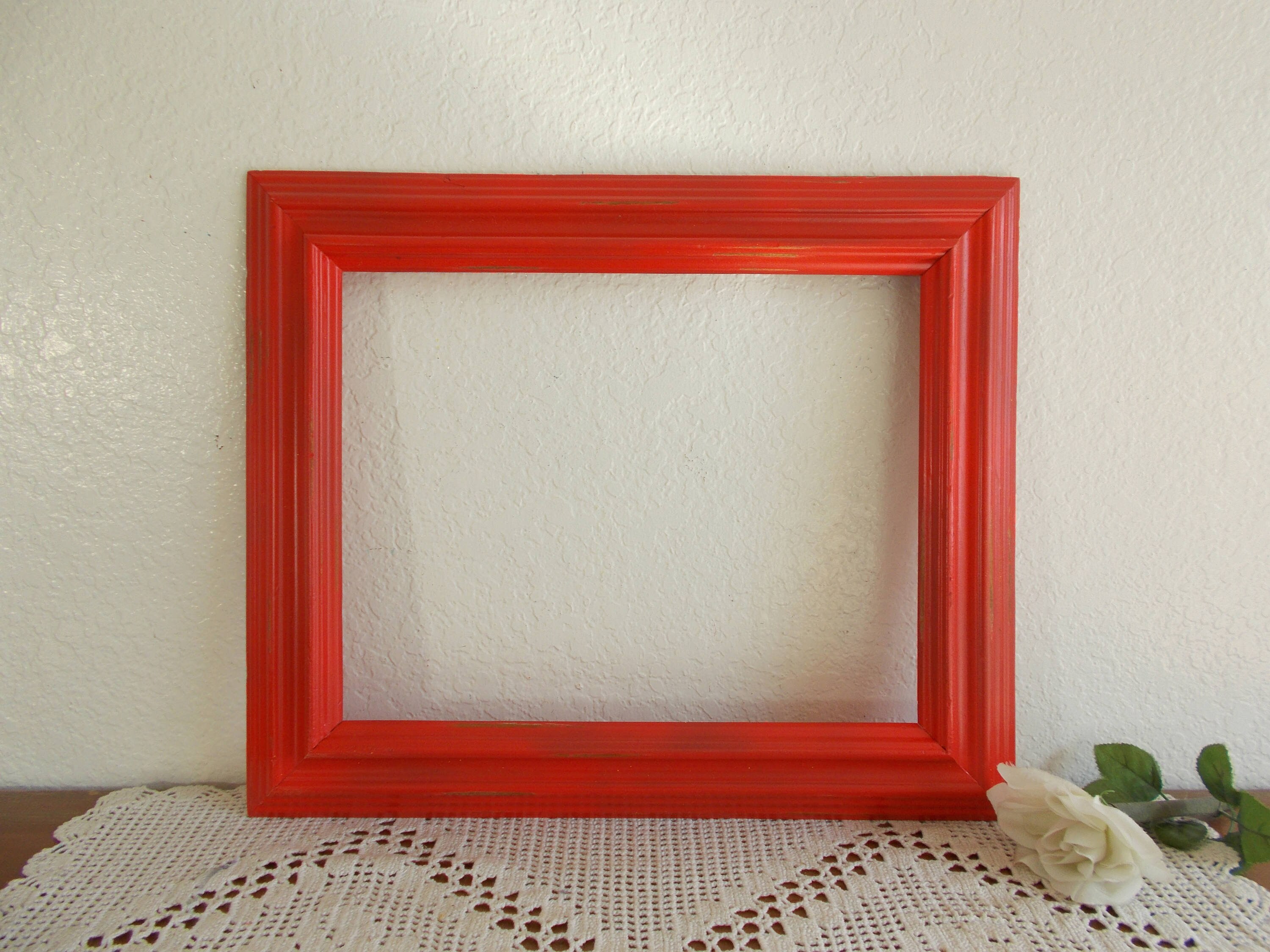 Large Red Picture Frame 11 x 14 Photo Decoration Up Cycled Etsy