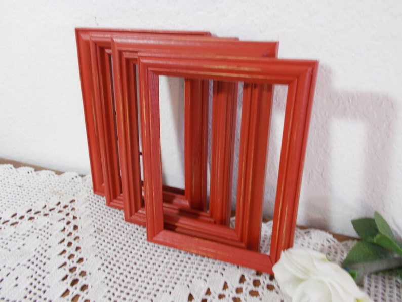 Rustic Red Picture Frame 5x7 Photo Decoration up Cycled Etsy