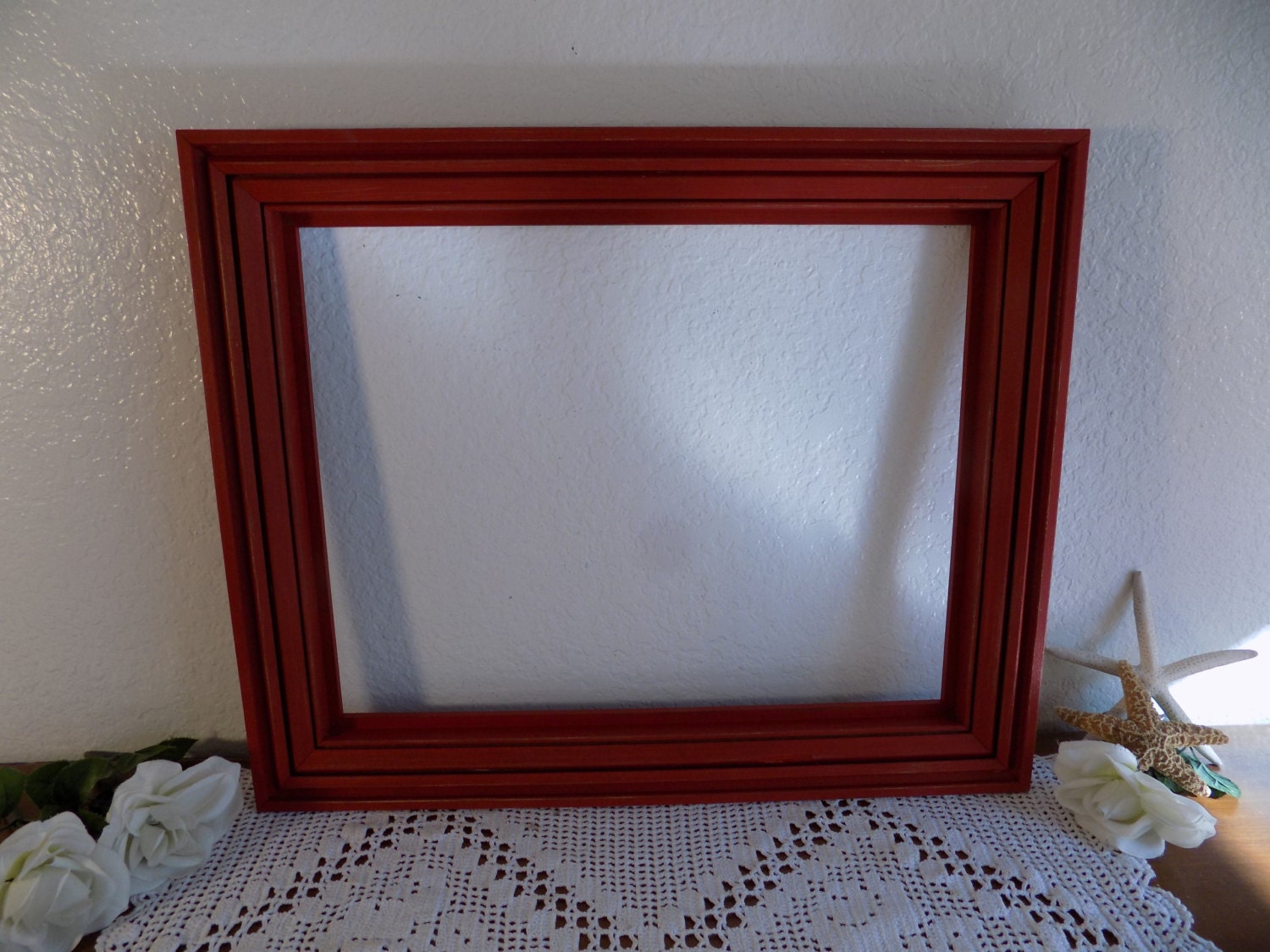 Large Red Picture Frame 14 x 18 Photo Decoration Up Cycled Etsy