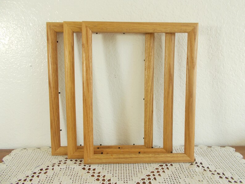 Vintage Solid Wood Picture Frame 10 X 13 Photo Decoration Mid Etsy