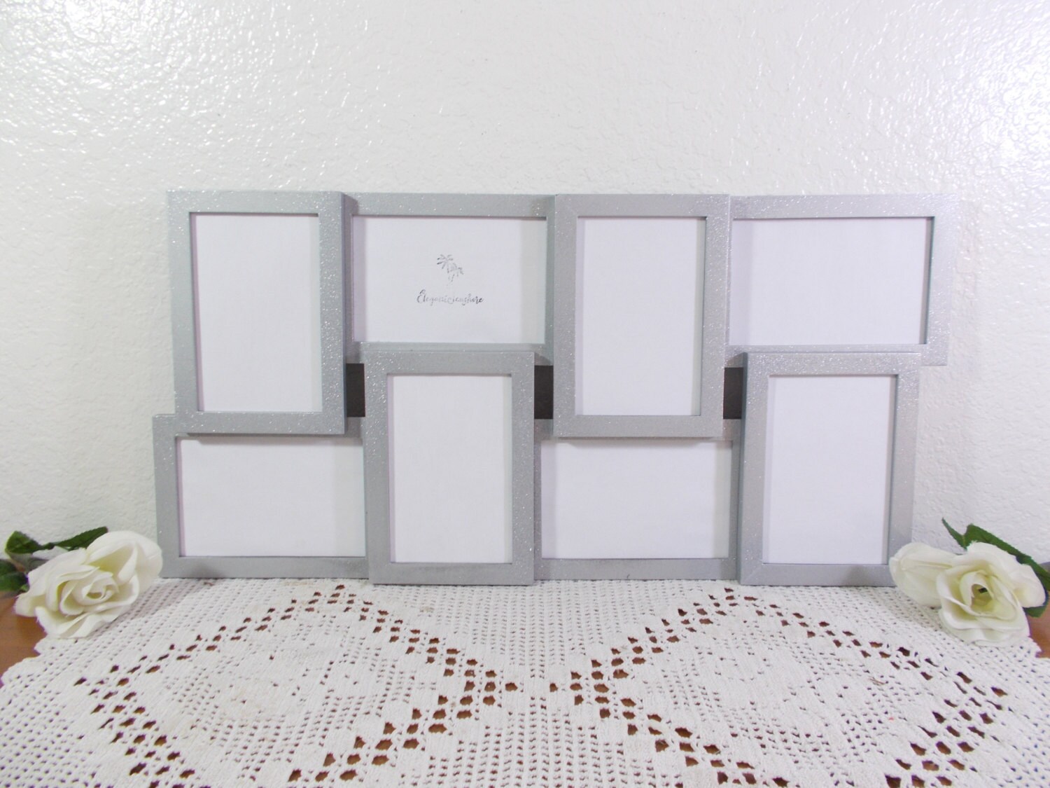 Silver Glitter Collage Picture Frame Eight 4x6 Photo Etsy