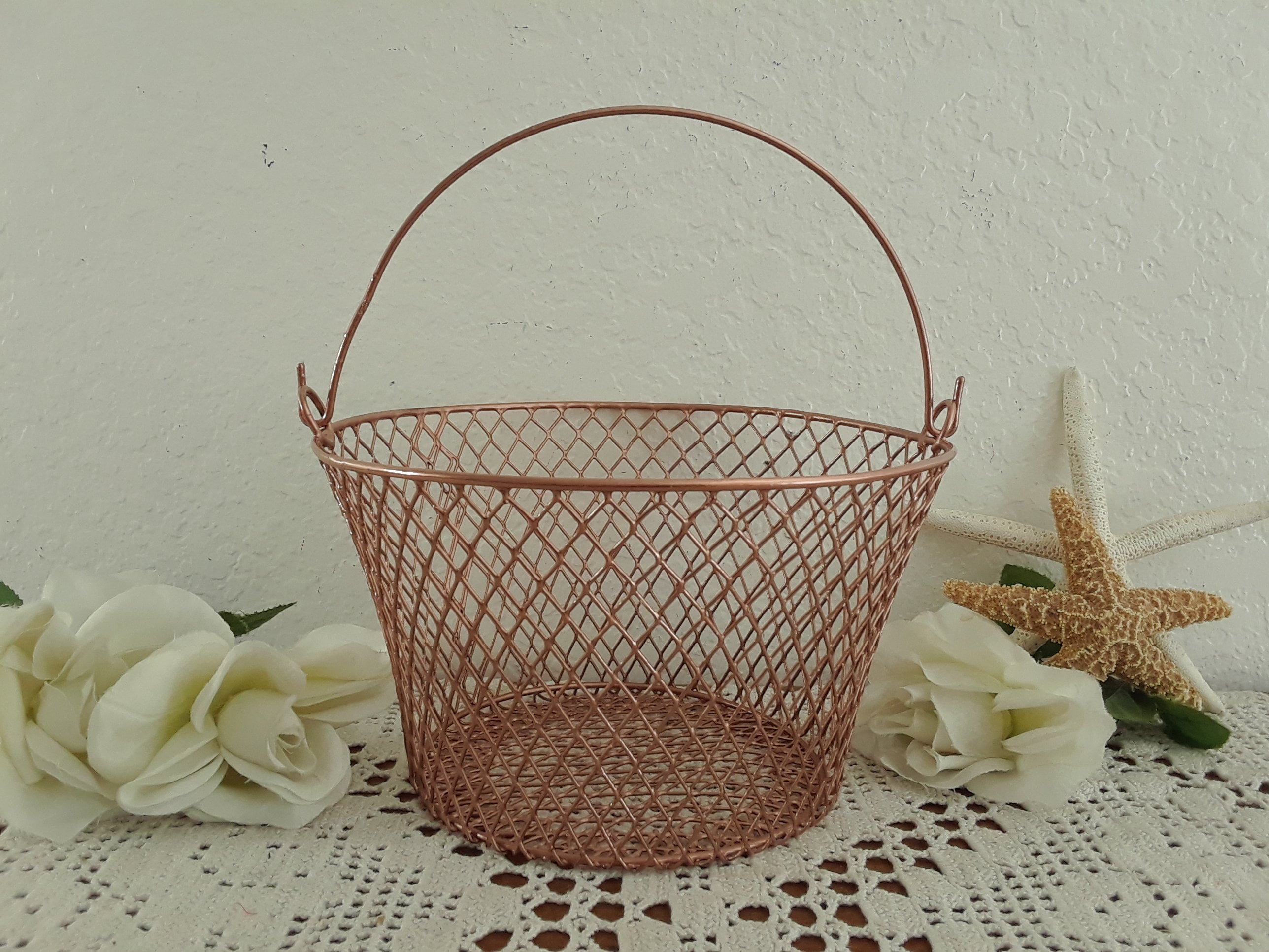 copper flower girl basket