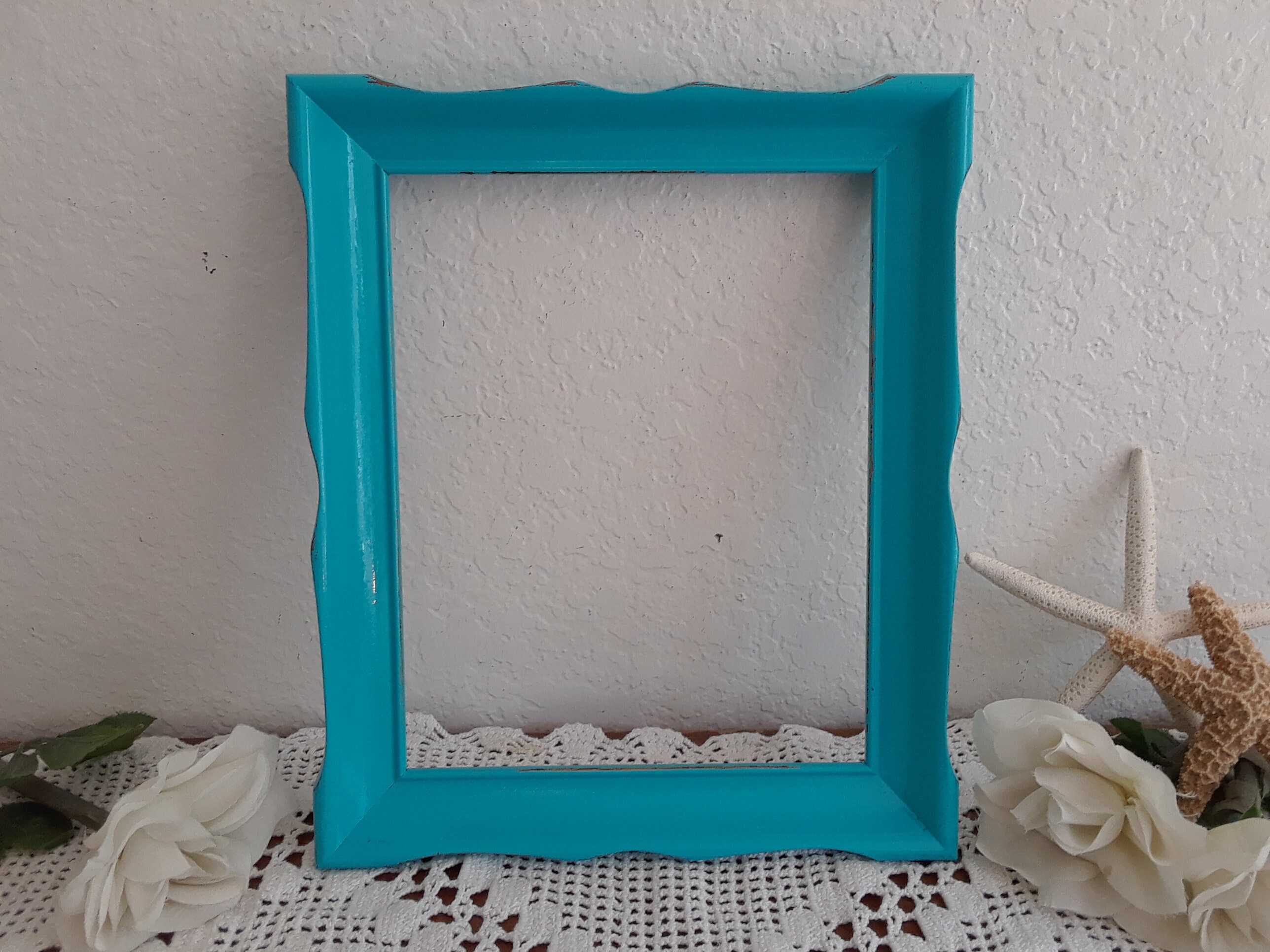 Aqua Turquoise Teal Blue Picture Frame 8 X 10 Photo Decoration Etsy