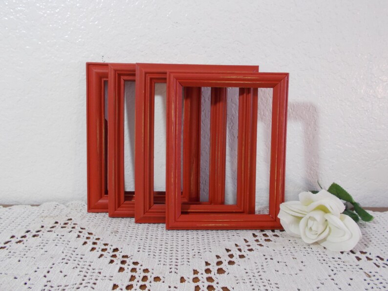 Rustic Red Picture Frame 5x7 Photo Decoration up Cycled Etsy